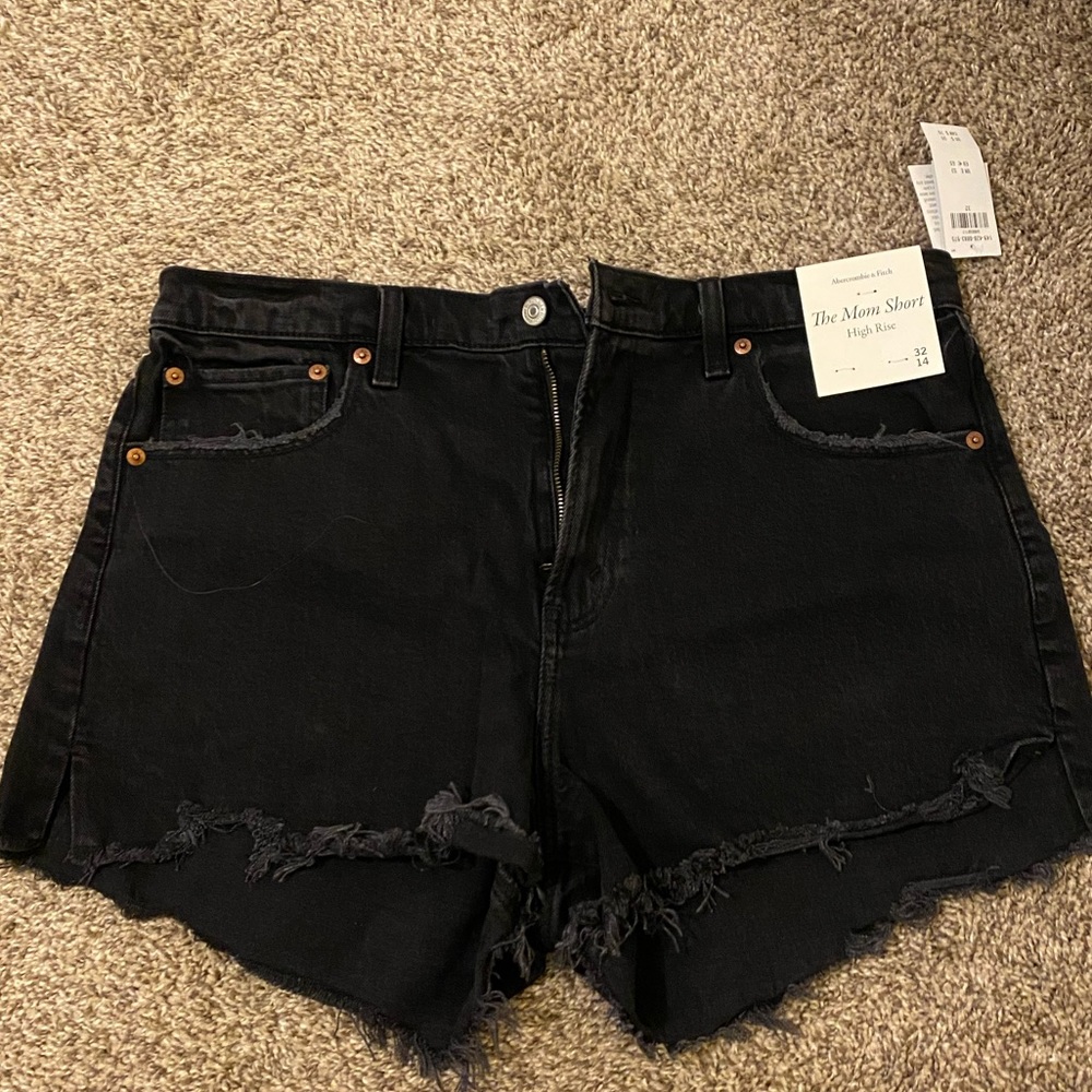 Abercrombie Black Mom Jean Shorts